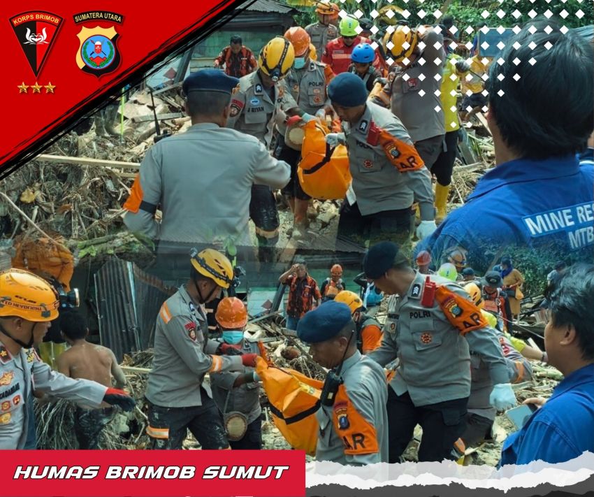 Operasi Kemanusiaan di Tengah Lumpur: Tim SAR Gabungan Temukan Korban Hilang di Huta Godang, Brimob Sumut Berdiri di Garis Terdepan
