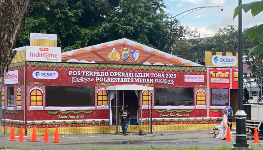 Jelang Nataru, Polrestabes Medan Dirikan Pos Terpadu Operasi Lilin Toba 2025 di Lapangan Merdeka