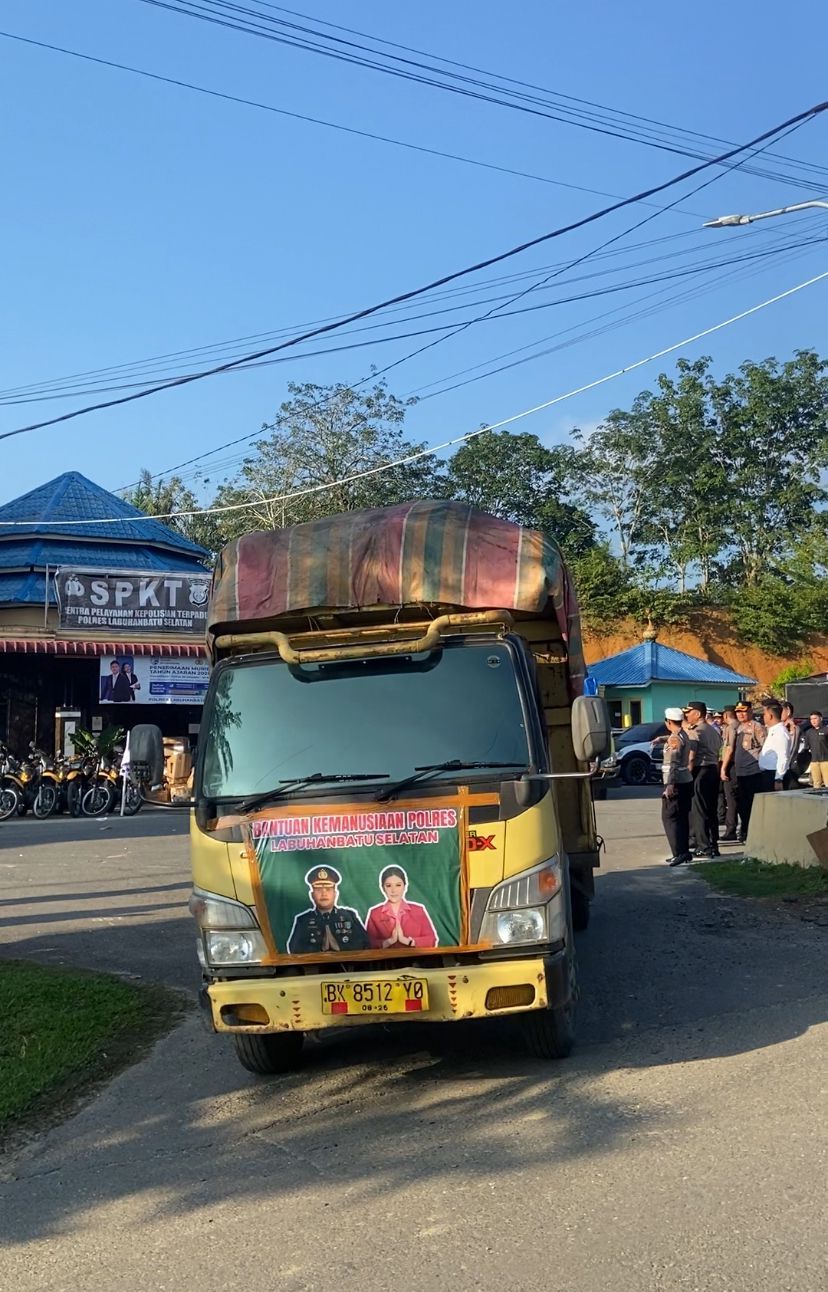 Polres Labusel Kirim Bantuan Kemanusiaan Korban Bencana Batang Toru