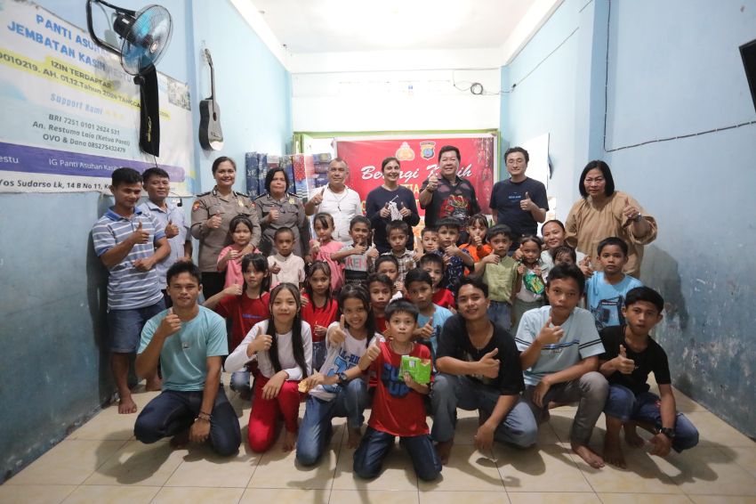 Polda Sumut Had&igrave;rkan Harapan Kepada Anak Panti Asuhan