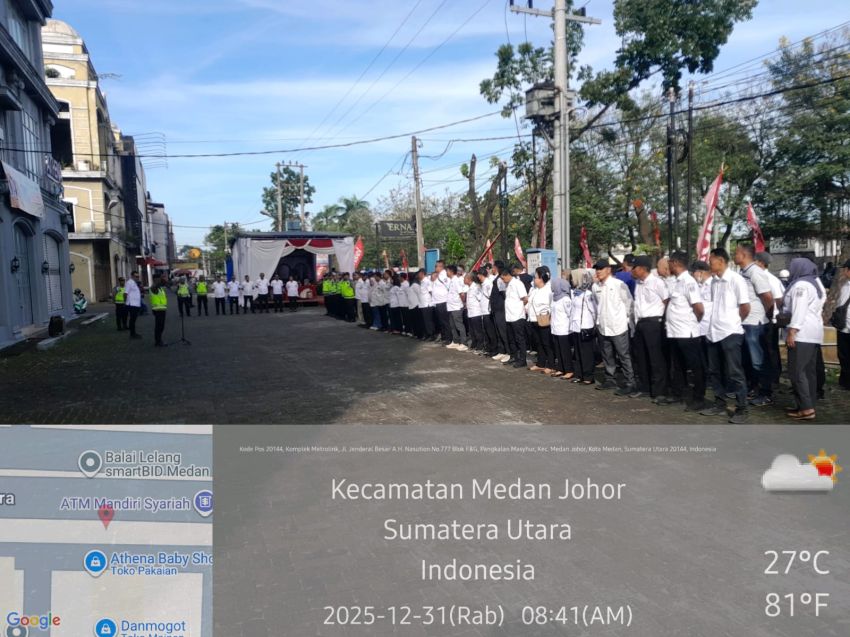 Apel Pengamanan Nataru Tahun 2025 Dipimpin Plt Camat Medan Johor dan Kapolsek Delitua Berjalan Lancar