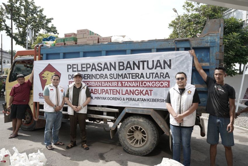 Gerindra Sumut Kembali Bantu Korban Banjir di Langkat, 1000 Paket Dikirim ke Besitang