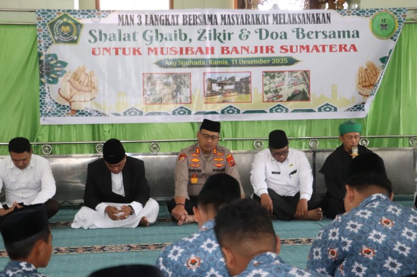 Kapolres Hadiri Shalat Ghaib, Zikir dan Doa Bersama untuk Korban Banjir Sumatera di MAN 3 Langkat