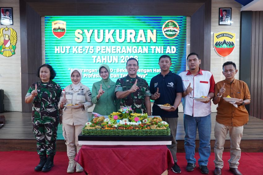 Syukuran HUT ke-75 Penerangan Kodam I/BB Berlangsung Khidmat di Gedung A.H. Nasution