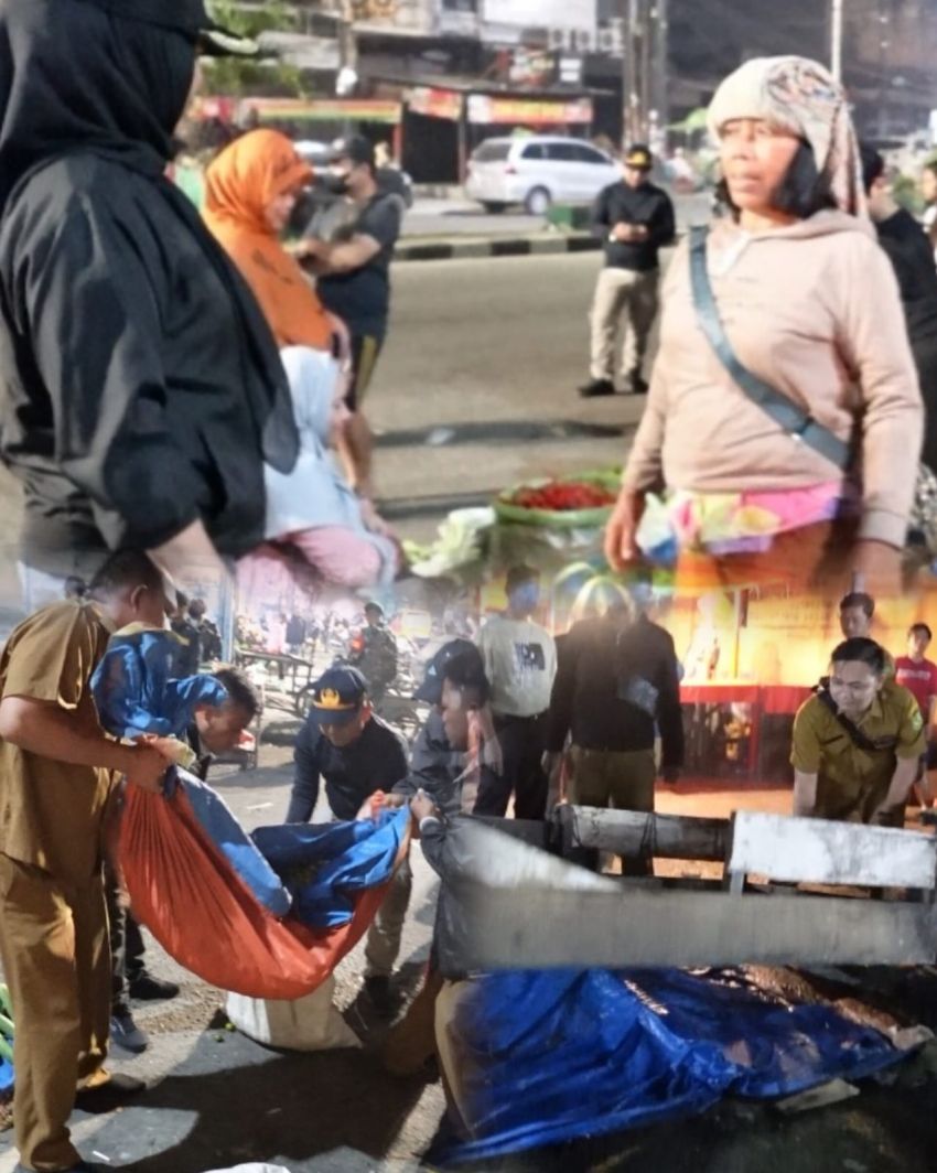 Tim Gabungan Kecamatan Medan Kota dan Amplas, Dinas Terkait Tertibkan PKL SM Raja dan M Nawi Harahap