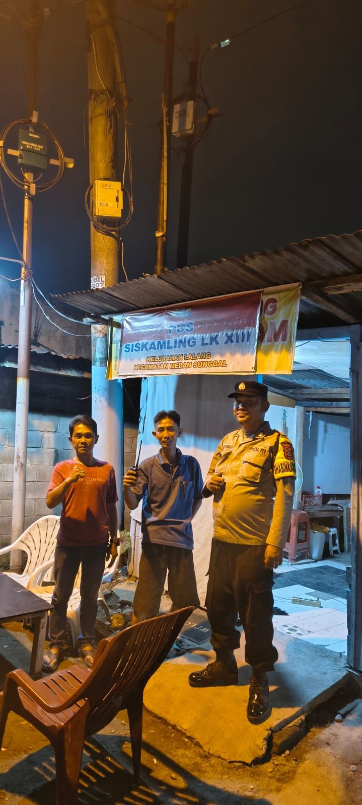 Kapolsek Sunggal Pastikan Malam Aman, Polisi Rutin Patroli dan Cek Pos Kamling