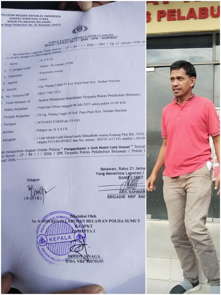 Mobil Tak Kunjung Dikembalikan, Dugaan Penggelapan Cold Diesel Seret Warga Medan Marelan ke Polisi