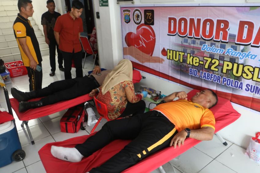Bidlabfor Polda Sumut Peringati HUT ke-72 Labfor Polri dengan Bakti Sosial dan Donor Darah