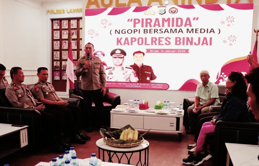 Piramida Bersama Kapolres Binjai Ngopi Bareng Media