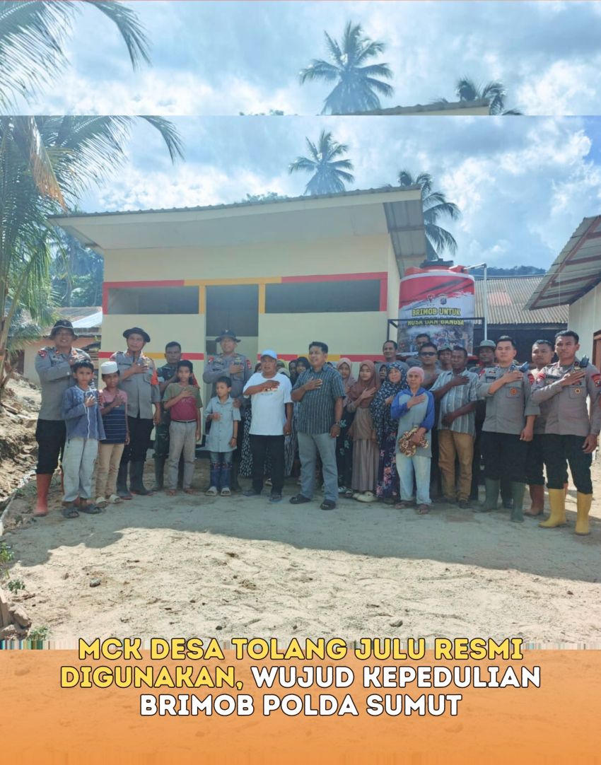 MCK Desa Tolang Julu Resmi Digunakan, Wujud Kepedulian Brimob Polda Sumut