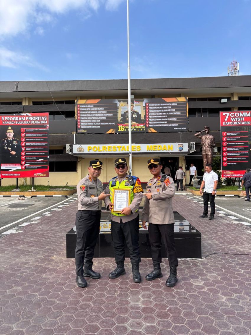 Pos Pam RCW Medan Raih Penghargaan Juara II Kinerja Terbaik Polrestabes Medan
