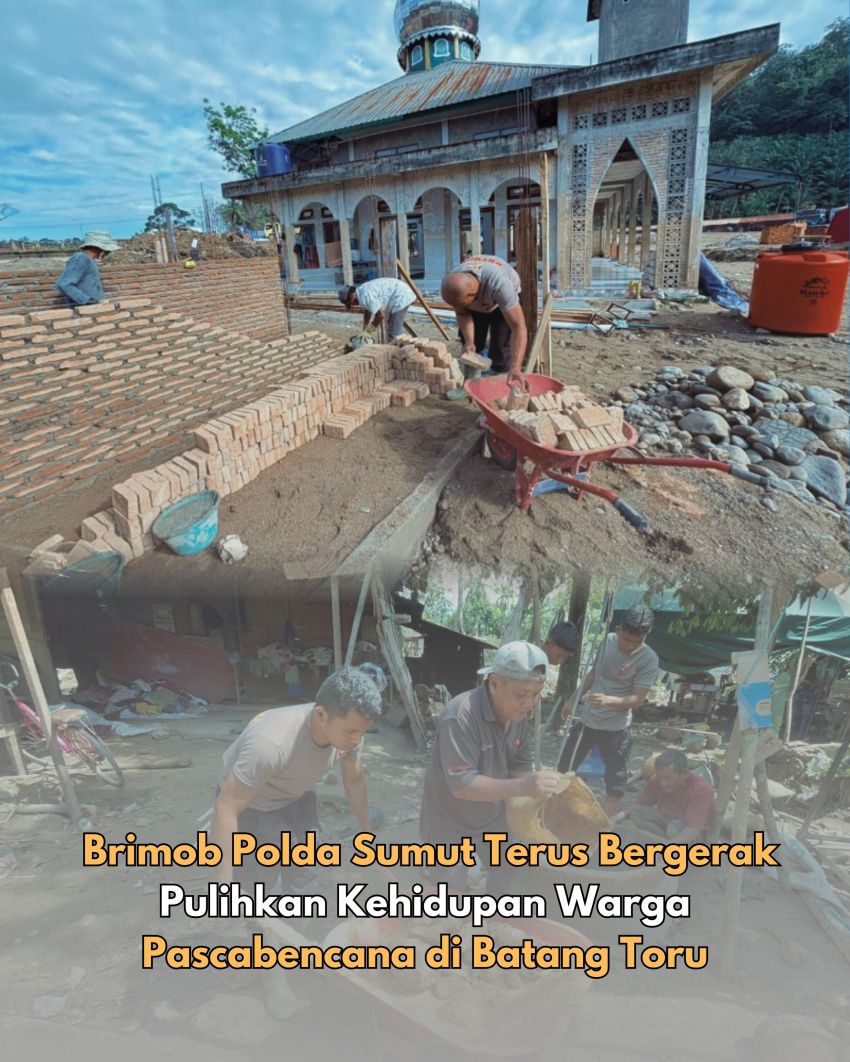 Brimob Polda Sumut Terus Bergerak Pulihkan Kehidupan Warga Pascabencana di Batang Toru