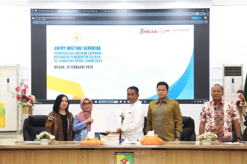 Bupati dan Wabup Sergai Ikuti Entry Meeting Pemeriksaan Interim BPK RI