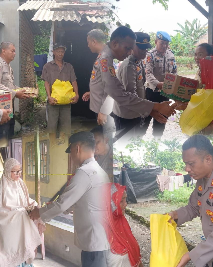 Kapolsek Perbaungan AKP Japri Simamora Komandoi Pemberian Bansos Ramadan untuk Korban Musibah Kebakaran