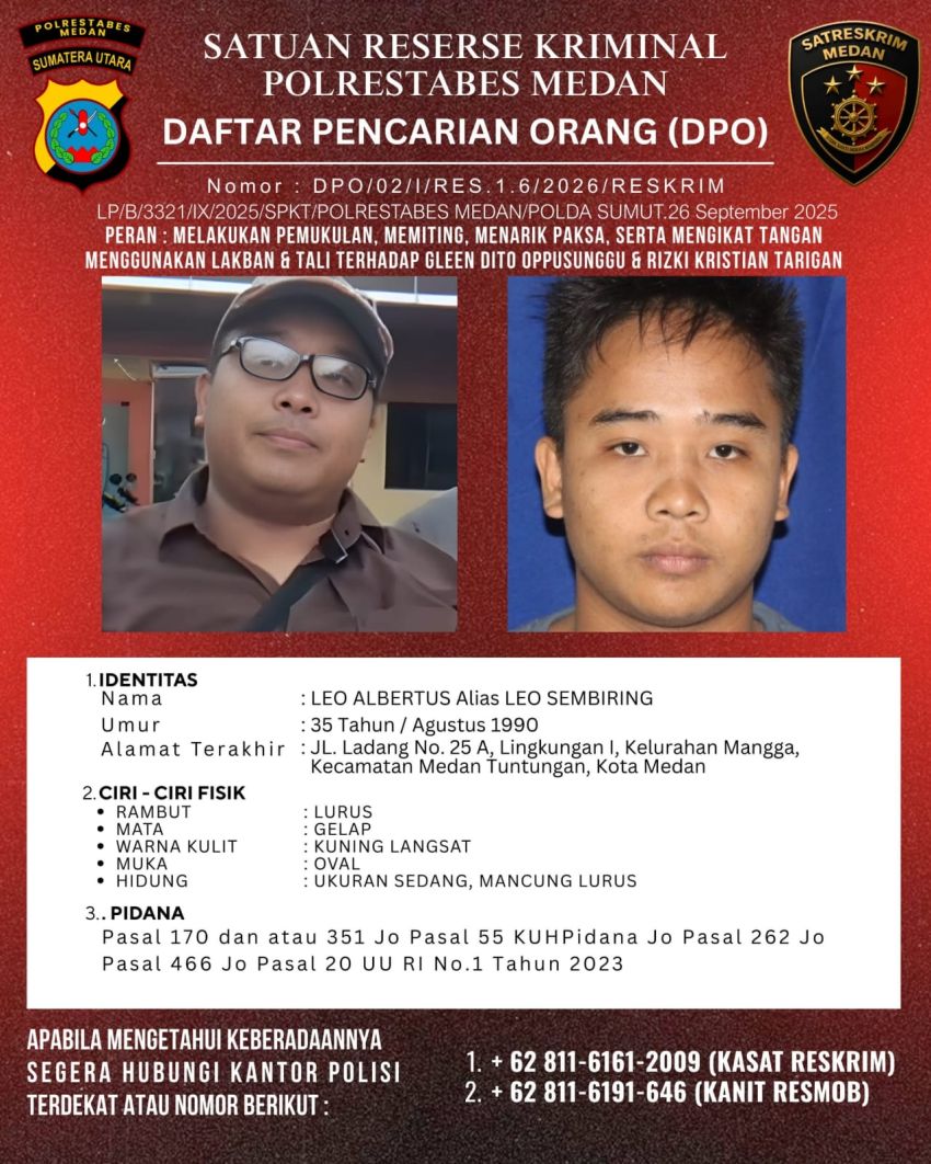 Pernah Dipidana Kasus KDRT, Leo Sembirng kini Jadi DPO Kasus Penganiayaan