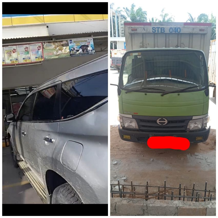 Mobil Boks Indomaret Tabrak Pajero Ketua OKP Langkat