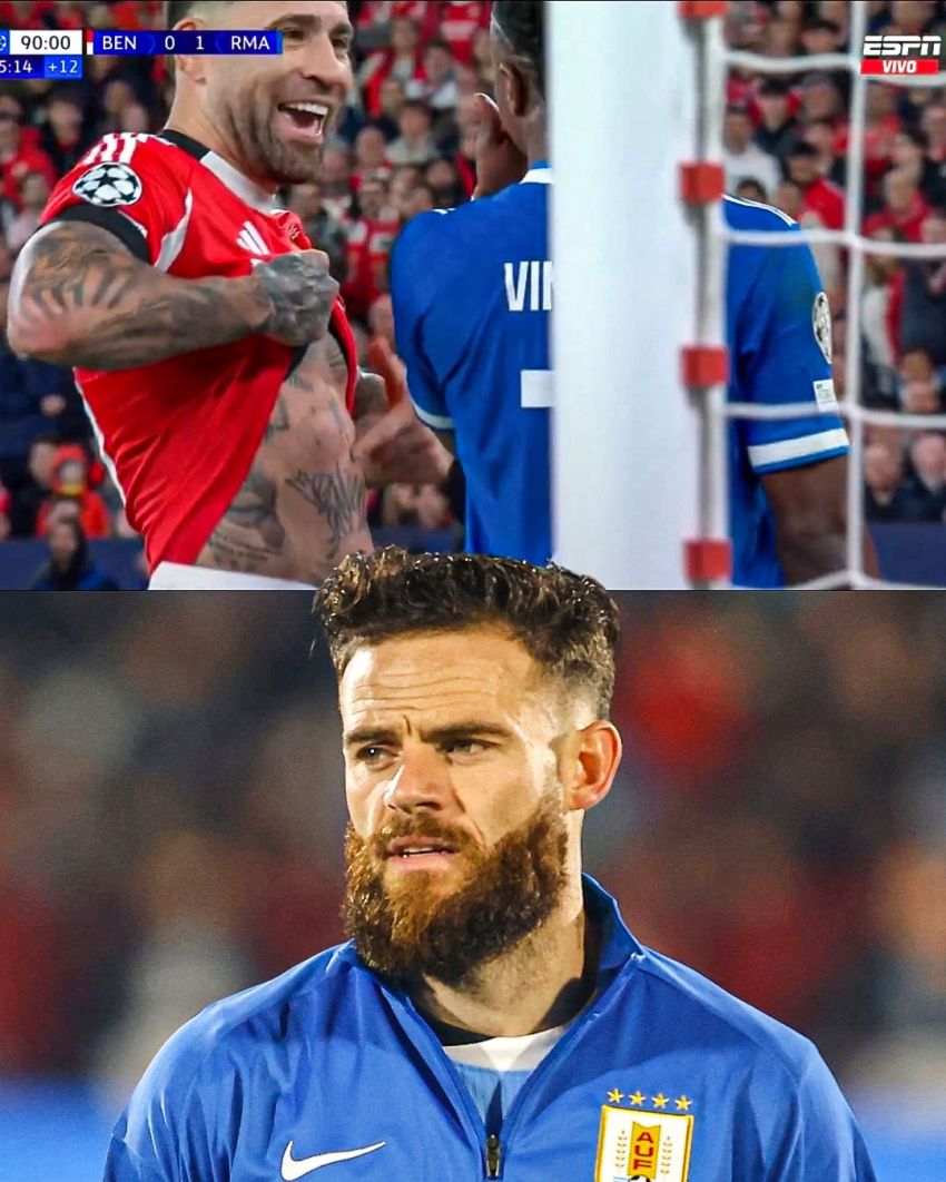 Otamendi Pamer Tato Messi Juara Piala Dunia ke Vinicius Jr