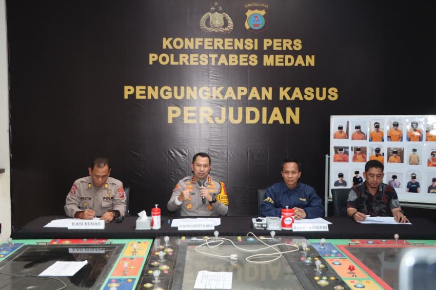 Polrestabes Medan Ungkap 33 Kasus Perjudian, 62 Tersangka Diamankan