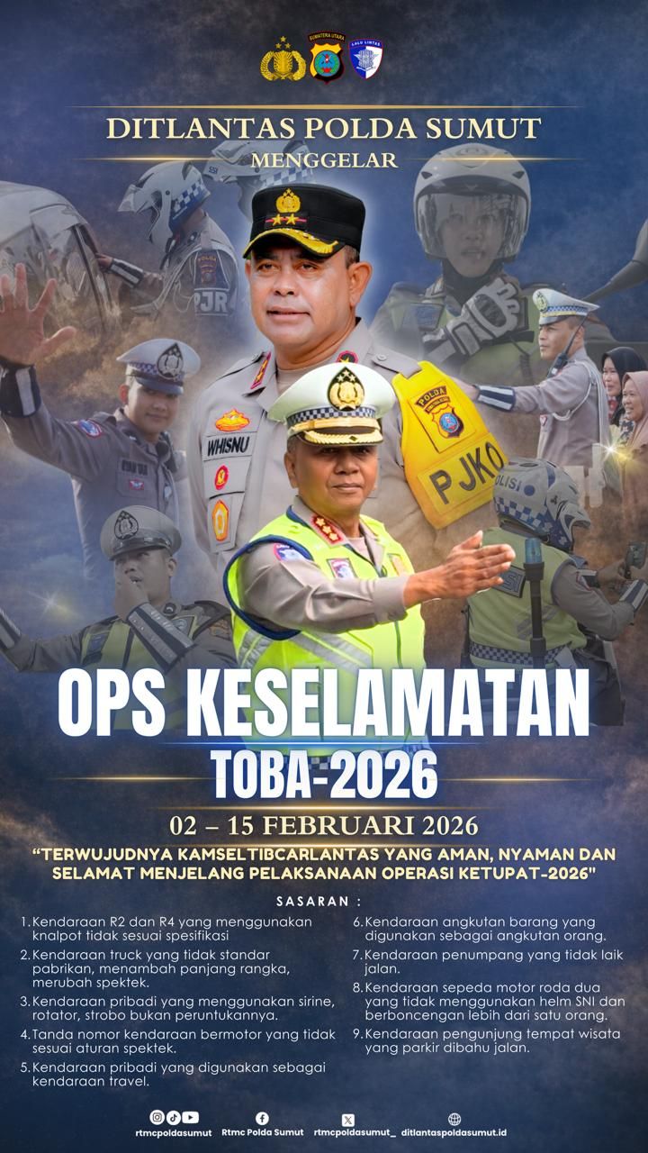 Operasi Keselamatan Toba 2026: Upaya Polda Sumut Bangun Kesadaran Tertib Berlalu Lintas