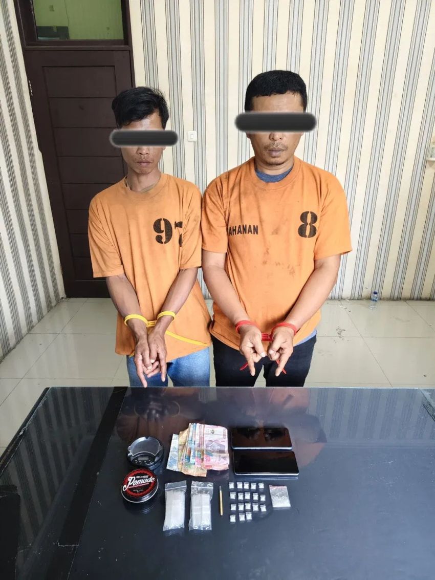 Satresnarkoba Polres Tanah Karo Amankan Dua Pria  Bawa 19 Paket Sabu