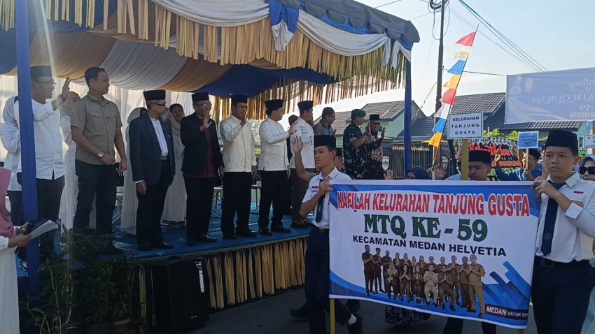 Pawai Ta&rsquo;aruf Kecamatan Medan Helvetia Berlangsung Sukses, Camat Apresiasi Seluruh Elemen Masyarakat