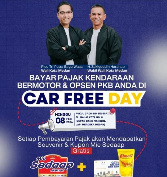 Bapenda Kota Medan Buka Layanan Pembayaran PBB di Car Free Day, Warga Dapat Souvenir