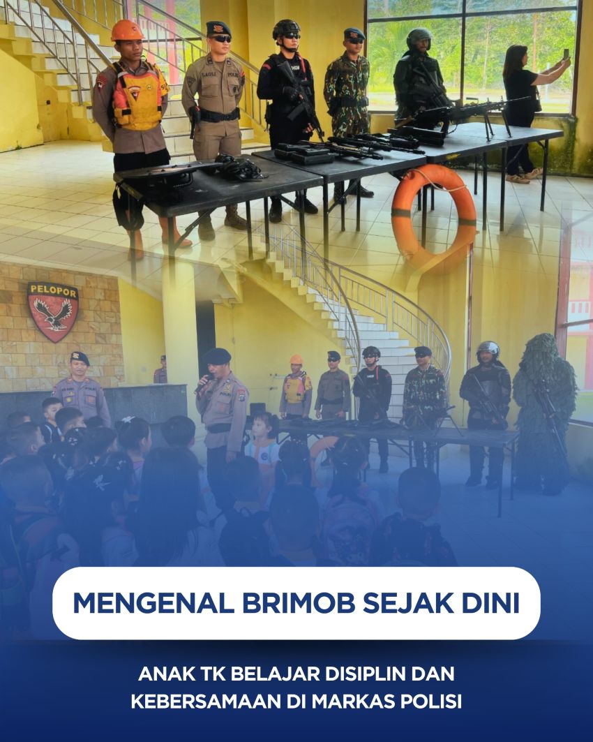 Mengenal Brimob Sejak Dini, Anak TK Belajar Disiplin dan Kebersamaan di Markas Polisi