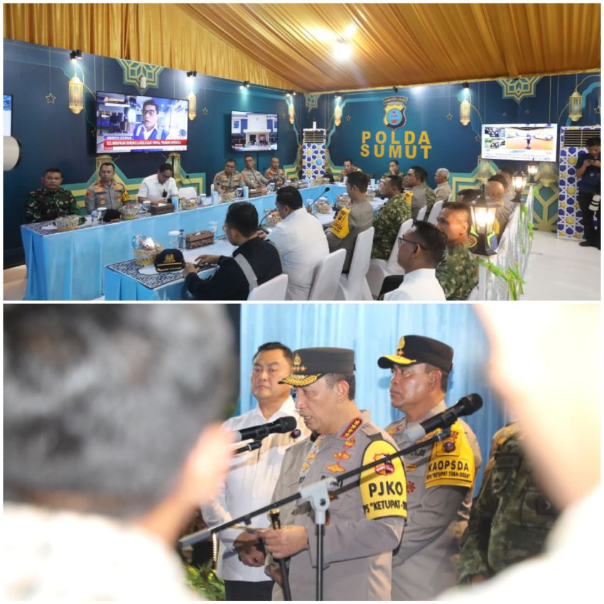 Kapolda Sumut Dampingi Kapolri Pimpin Pemantauan Nasional Malam Takbiran dari Medan