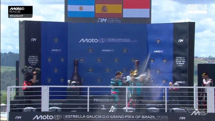 Pembalap Indonesia Veda Ega Pratama Tolak Semprot Sampanye di Podium Ketiga Moto3 Brasil