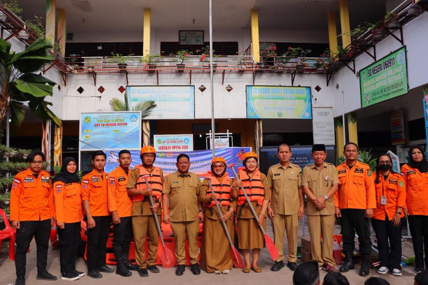 BPBD Kota Medan Gelar Sosialisasi dan Simulasi Penanggulangan Bencana di SDN 060910 Medan Tenggara