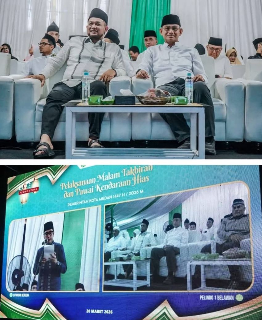 Warga Medan Utara Antusias Saksikan Pawai Takbiran Malam Idulfitri