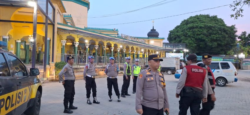 Polres Langkat Sisir Titik Rawan Cegah Gangguan Kamtibmas Usai Sholat Subuh