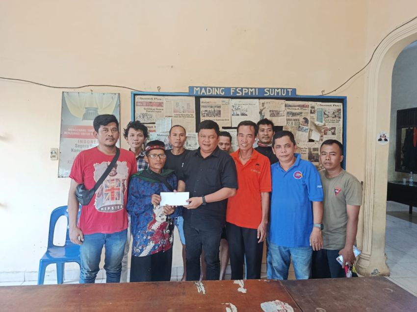 DPW FSPMI Sumut Salurkan Bantuan Lebaran untuk Pengurus dan Buruh Korban PHK