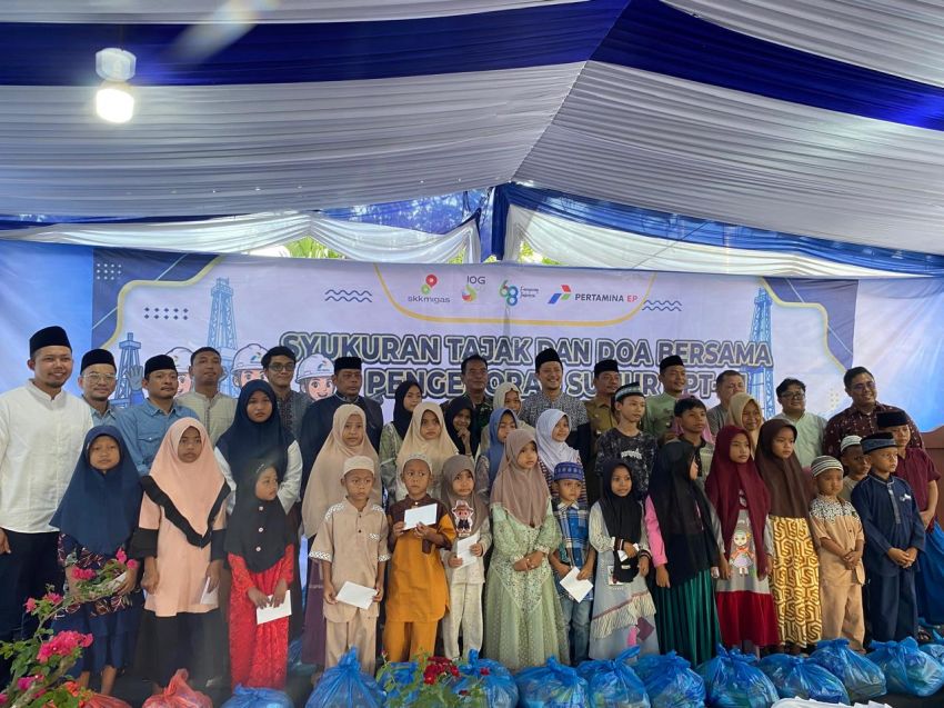Pengeboran di Momen Ramadan, Pertamina EP Pangkalan Susu Gelar Syukuran bersama Anak Yatim