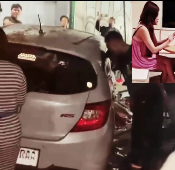 Cewek Cantik Tabrak Lapak Jualan di Pasar Kaget Binjai