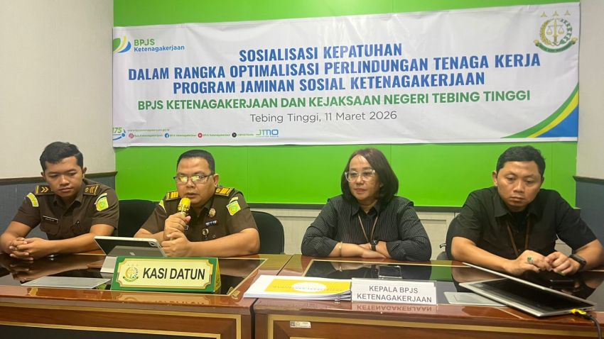 BPJS Ketenagakerjaan dan Kejari Tebing Tinggi Sosialisasikan Kepatuhan Program Jaminan Sosial kepada 42 Perusahaan