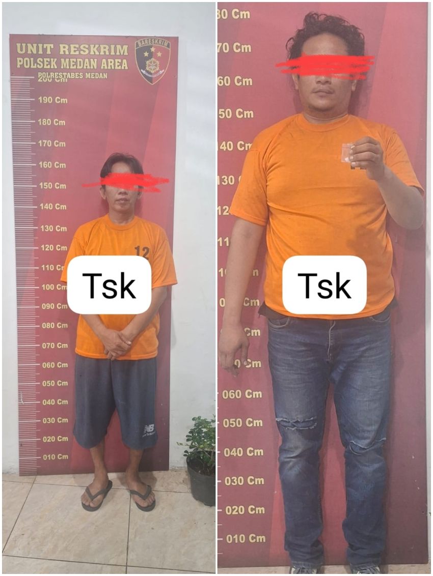 Polsek Medan Area Tangkap Dua Pria Terkait Narkoba Jenis Sabu di Jalan Denai