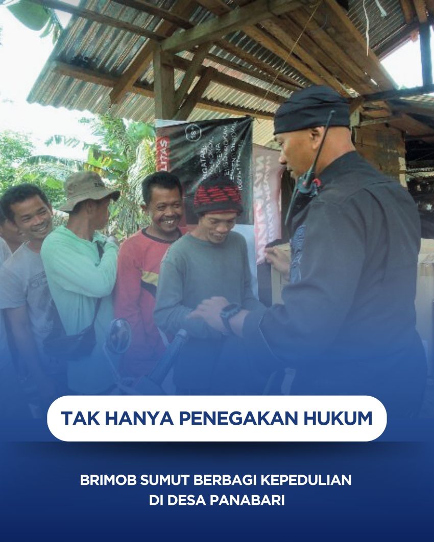 Pascaoperasi PETI: Tak Hanya Penegakan Hukum, Brimob Sumut Berbagi Kepedulian di Desa Panabari