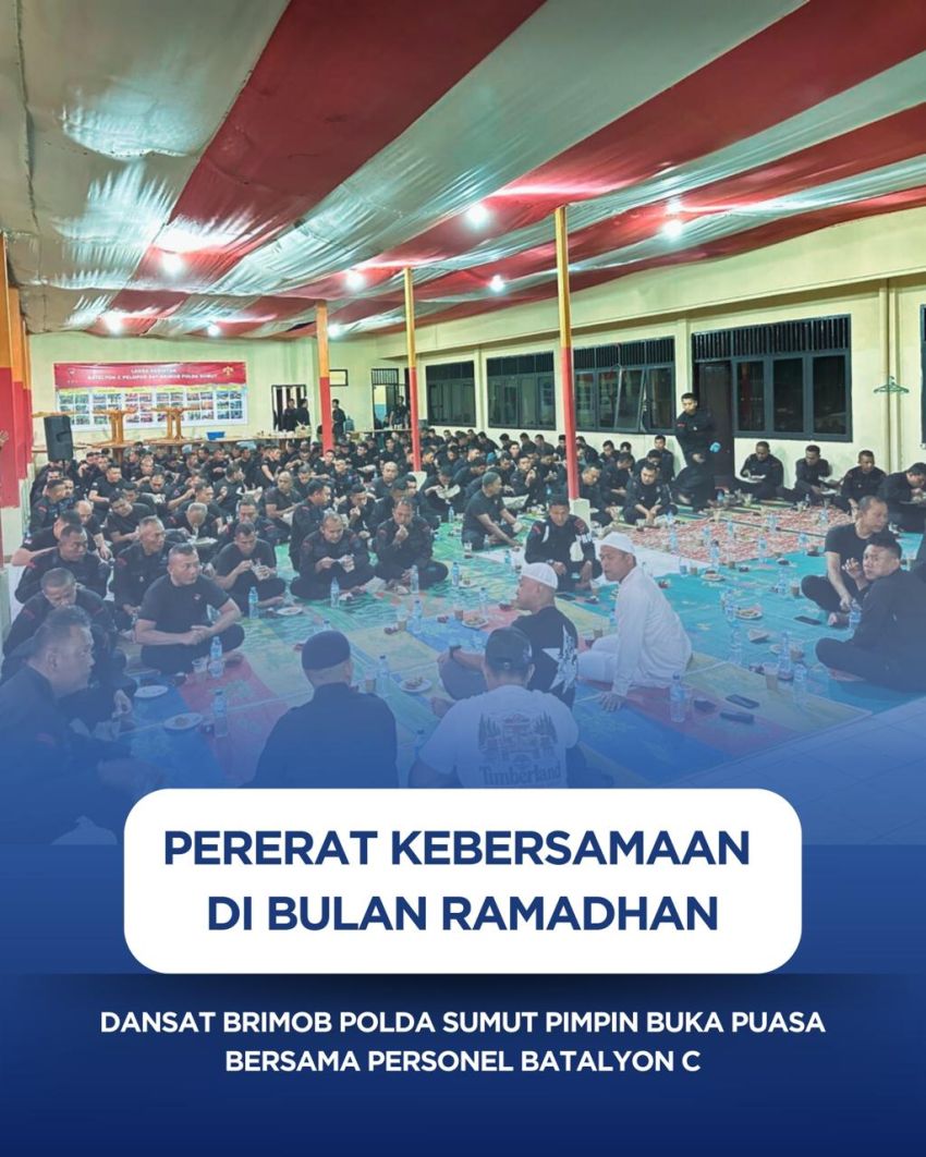 Dansat Brimob Polda Sumut Pimpin Buka Puasa Bersama Personel Batalyon C