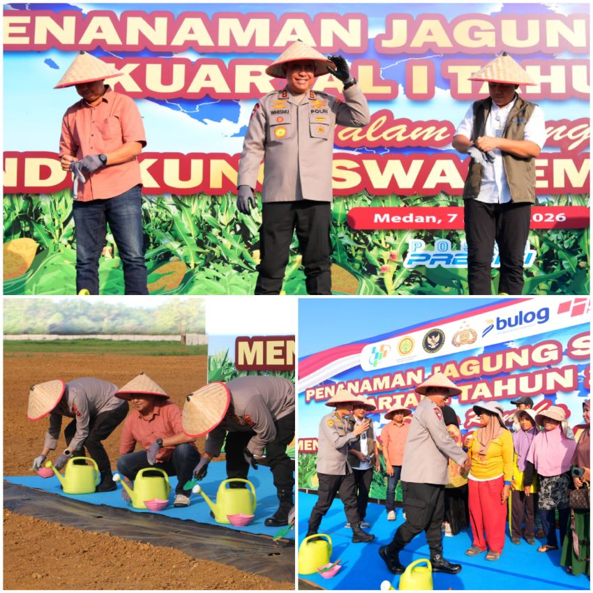 Penanaman Jagung Serentak Kwartal 1 Tahun 2026, Polda Sumut Dukung Ketahanan Pangan Nasional