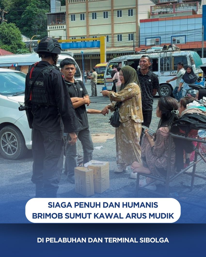 Brimob Sumut Kawal Arus Mudik di Pelabuhan dan Terminal Sibolga