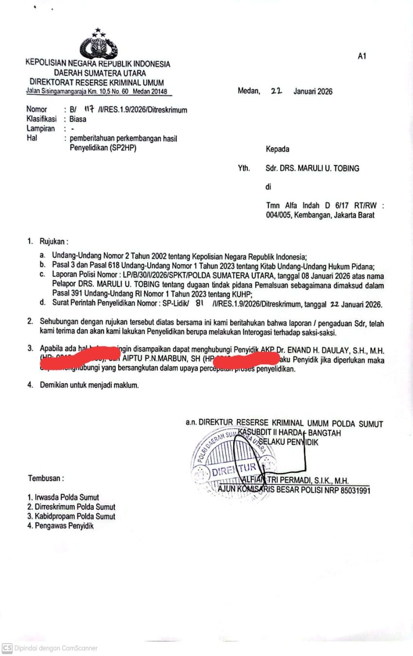 Sengketa Tanah Warisan di Danau Toba, Profesor Maryani Dilaporkan ke Polda Sumut