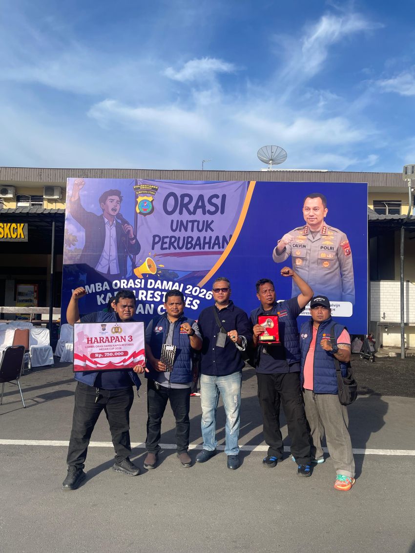 KSPSI AGN Sabet Juara Harapan 3 di Lomba Orasi Damai Kapolrestabes Medan Cup