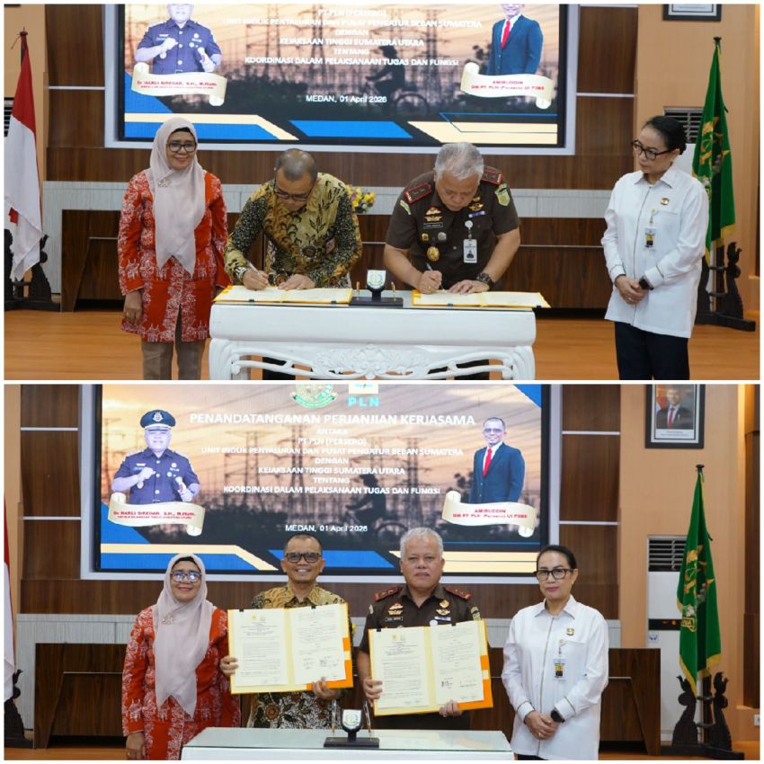 PT.PLN (Persero) Unit Induk Penyaluran Dan Pengaturan Beban Sumatera Utara Tandatangani Kerjasama dengan  Kejaksaan Tinggi Sumatera Utara