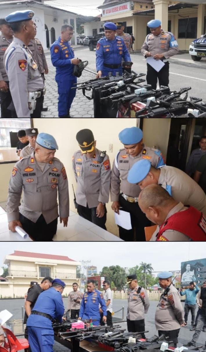 Bid Propam Polda Sumut Periksa Kelayakan Senjata Api di Polres Tanjungbalai