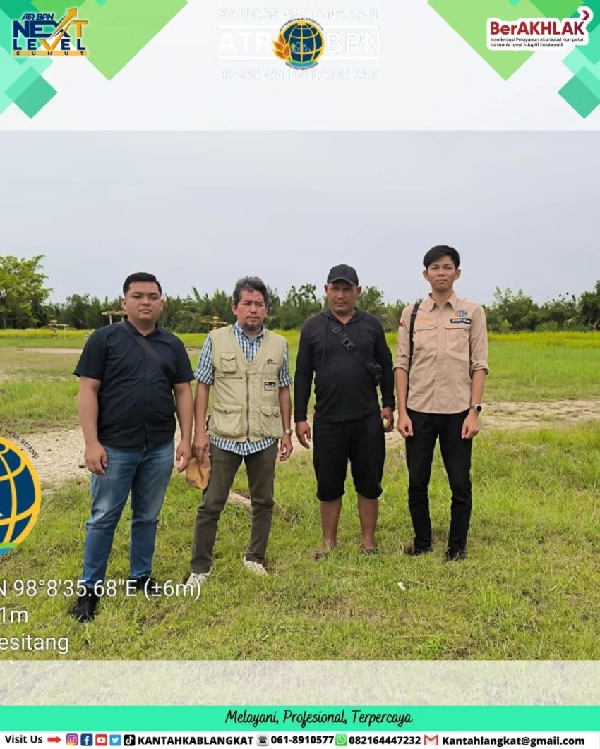 Kantah Langkat Tinjau Lapang Pertimbangan Teknis  Untuk PKKPR Berusaha di  Besitang