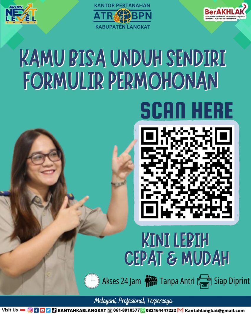 Kantor Pertanahan Kabupaten Langkat Hadirkan Akses Unduh Formulir Secara Mandiri