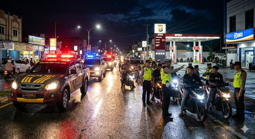 Polres Labusel Gelar Patroli Skala Besar, Sikat Habis Geng Motor dan Begal 3C