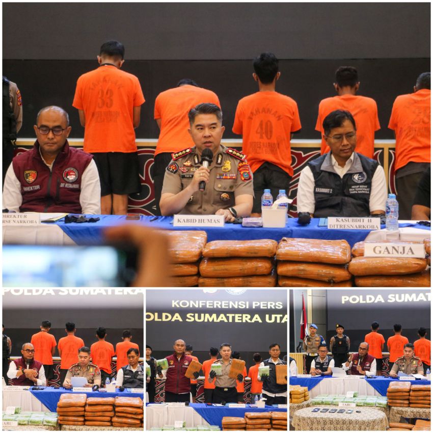 Polda Sumut Gagalkan Peredaran 22 Kg Sabu dan 151 Kg Ganja