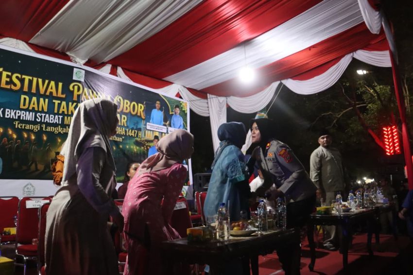 Polres Langkat Kerahkan Personel Amankan Malam Takbiran dan Festival Pawai Obor di Stabat
